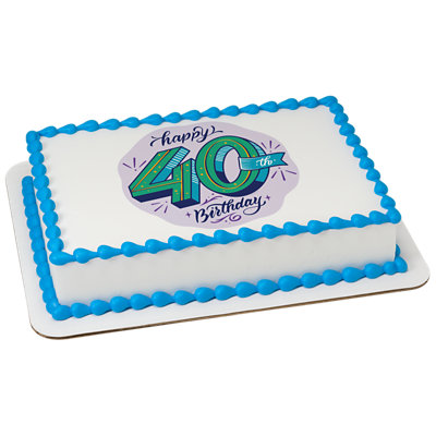 40th Birthday Image Photo Cake - Image 1