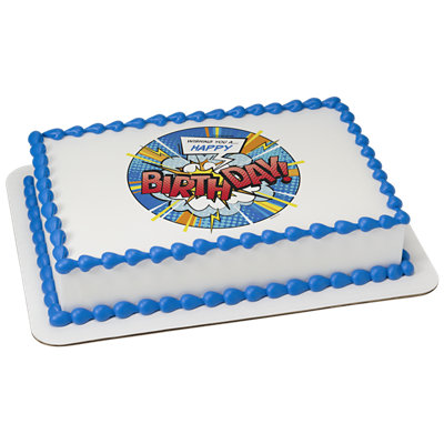 Super Hero Birthday Image Photo Cake - Image 1