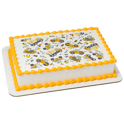 Construction Pattern Image Photo Cake - Image 1