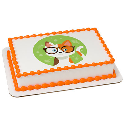 Kitty With Glasses Image Photo Cake - Image 1
