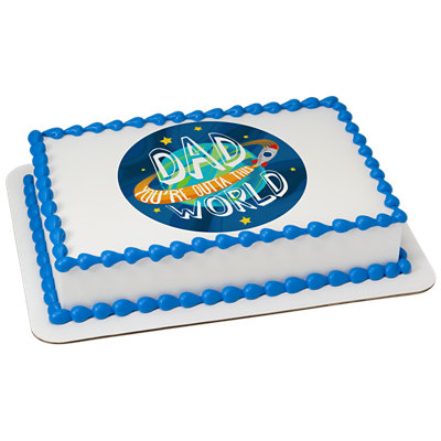 Outta This World Dad Image Photo Cake - Image 1