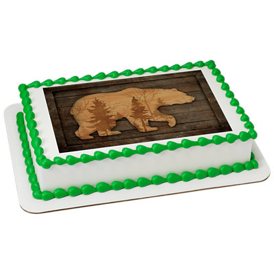 Rustic Bear Image Photo Cake - Image 1