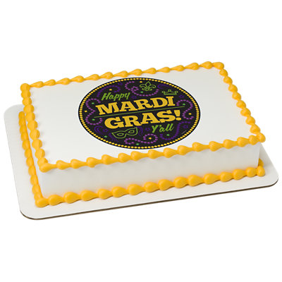 Happy Mardi Gras Y'all Cake - Image 1