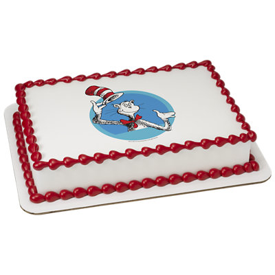 Dr. Seuss Cat In The Hat Image Photo Cake - Image 1