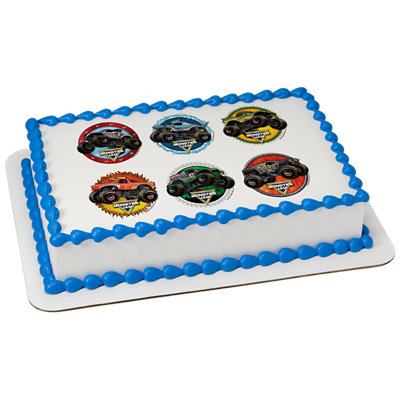 Monster Jam High Flyin' 3" Roun Image Photo Cake - Image 1