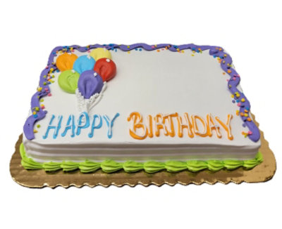 Neon Happy Birthday Sheet Cake - Image 1