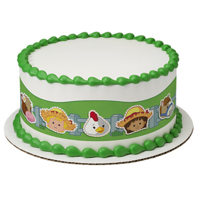 Little People Farm Friends Strip Photo Cake - Image 1