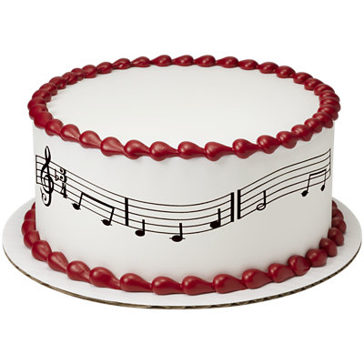 Music Notes Variety Strip Photo Cake - Image 1