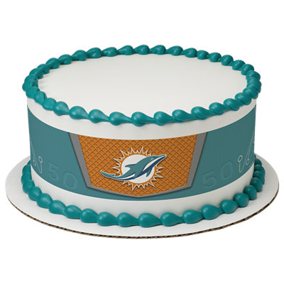 NFL Miami Dolphins Strip Photo Cake - Image 1