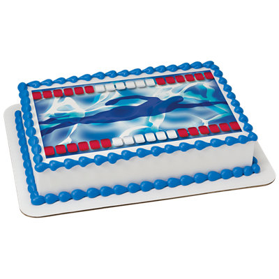 Swimming Image Photo Cake - Image 1
