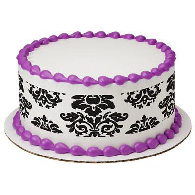 Damask Strip Photo Cake - Image 1