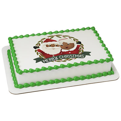 Jolly Mr. and Mrs. Claus Cake - Image 1