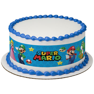 Super Mario™ Game On Strip Photo Cake - Image 1