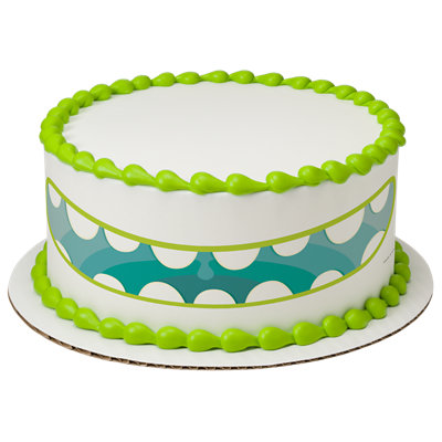 Monster Mouth Blue Strip Photo Cake - Image 1