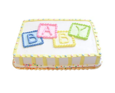 Baby Shower Baby Blocks Sheet Cake - Image 1
