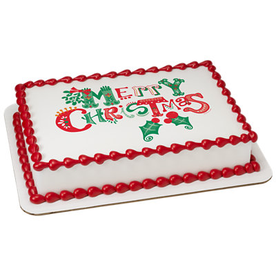 Merrymaking Merry Christmas Image Photo Cake - Image 1