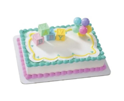 B-A-B-Y Blocks Sheet Cake - Image 1