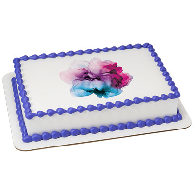 Abstract Watercolor Image Photo Cake - Image 1