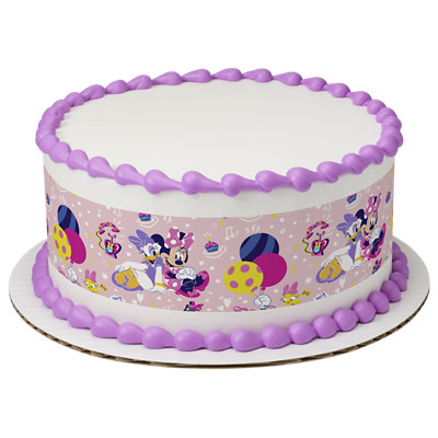Disney Minnie Mouse Party Time Strip Photo Cake - Image 1