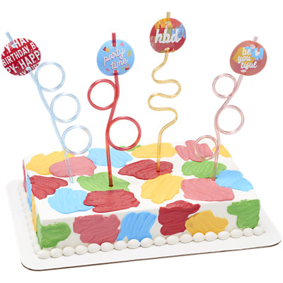 Happy Birthday Straws Cake - Image 1