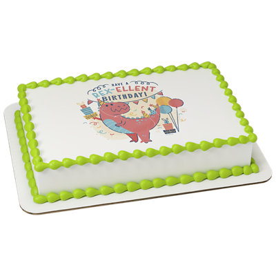 Have A Rex Ellent Birthday! Image Photo Cake - Image 1