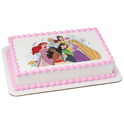 Disney Princess Together Image Photo Cake - Image 1