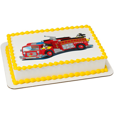 Firetruck Image Photo Cake - Image 1