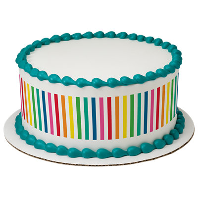 Rainbow Strip Photo Cake - Image 1