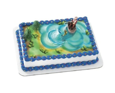 Fisherman With Action Fish Sheet Cake - Image 1