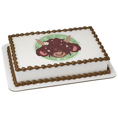 Highland Cow Image Photo Cake - Image 1