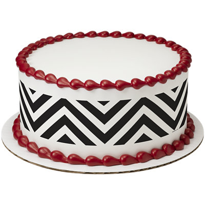 Black & White Chevron Cake - Image 1