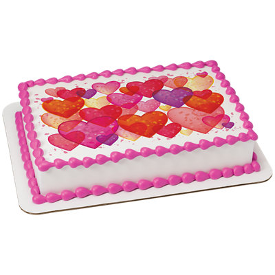 Hearts Image Photo Cake - Image 1