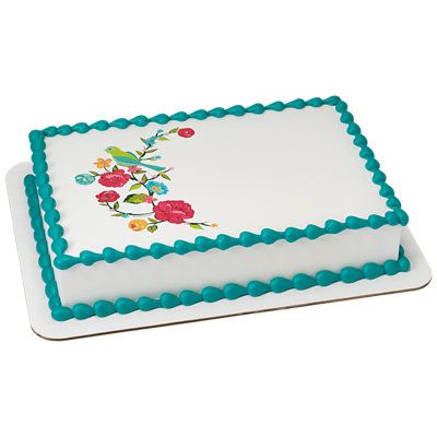 Bird On Blooming Branch Image Photo Cake - Image 1
