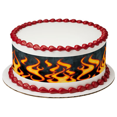 Flames Strip Photo Cake - Image 1