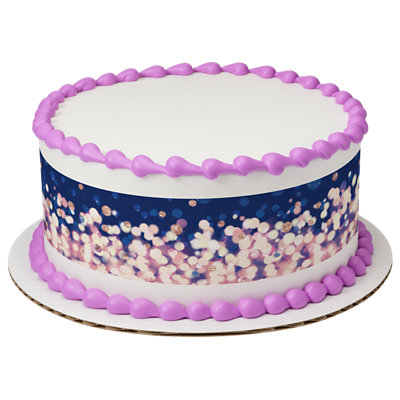 Champagne Shimmer Strip Photo Cake - Image 1