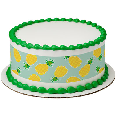 Tropical Pineapples Strip Photo Cake - Image 1