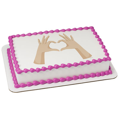 Heart Hands Image Photo Cake - Image 1