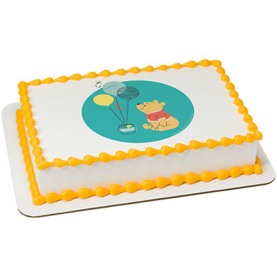 Disney Baby Winnie the Pooh 1st Birthday Image Photo Cake - Image 1