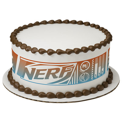 Nerf Shots And Goals Strip Photo Cake - Image 1
