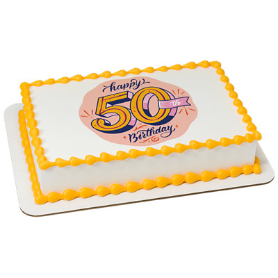 50th Birthday Image Photo Cake - Image 1