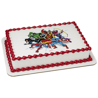 MARVEL Comics Originals Unite Image Photo Cake - Image 1