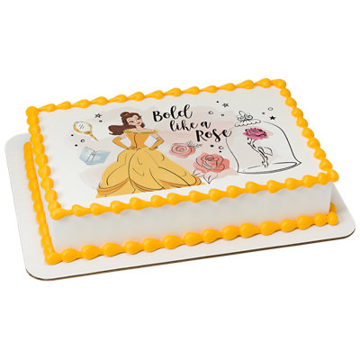 Disney Princess Belle Bold Like Image Photo Cake - Image 1
