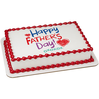 Happy Father's Day Crayon Image Photo Cake - Image 1