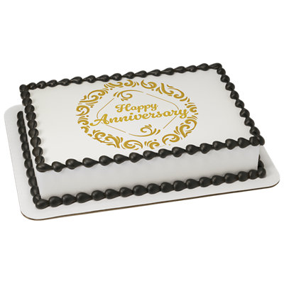 Gold Anniversary Image Photo Cake - Image 1
