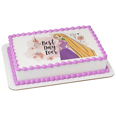 Disney Princess Rapunzel Best Day Ever Image Photo Cake - Image 1