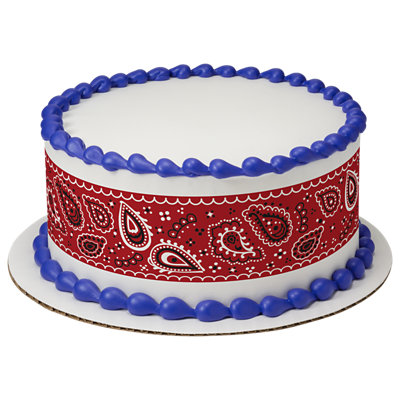Baby Barnyard Red Strip Photo Cake - Image 1