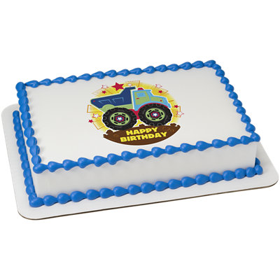 Happy Birthday Truck Image Photo Cake - Image 1