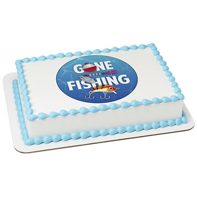 Gone Fishing Image Photo Cake - Image 1