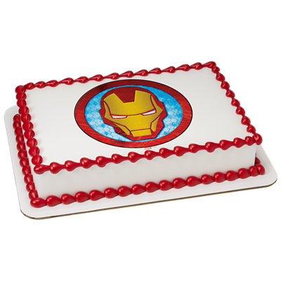 MARVEL Avengers Iron Man Icon Image Photo Cake - Image 1