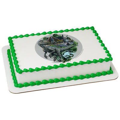 Jurassic World Raptor Paddock Image Photo Cake - Image 1